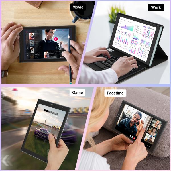 C idea 8 inch Wifi Tablet with 8+512GB Storage Quad Core Processor 800x1280 IPS Touchscreen blue CM824