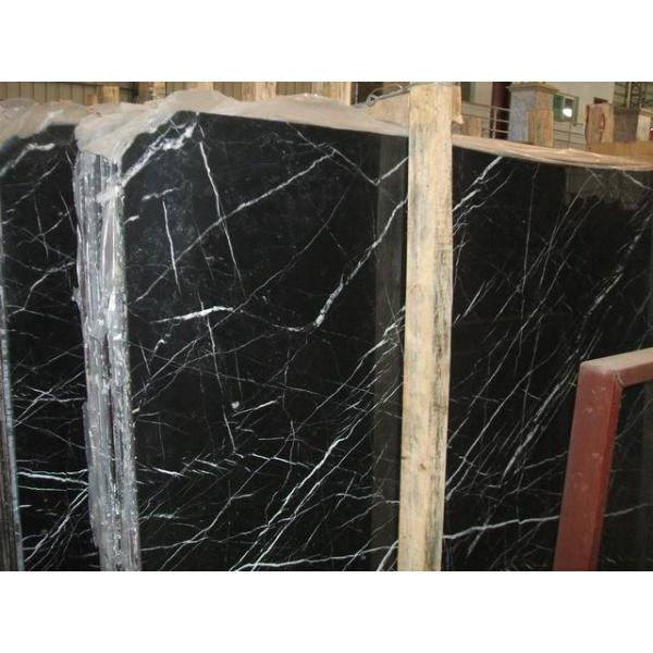 Black Marquina Nero Marquina Gloss Marble Floor Tiles Frost Resistance