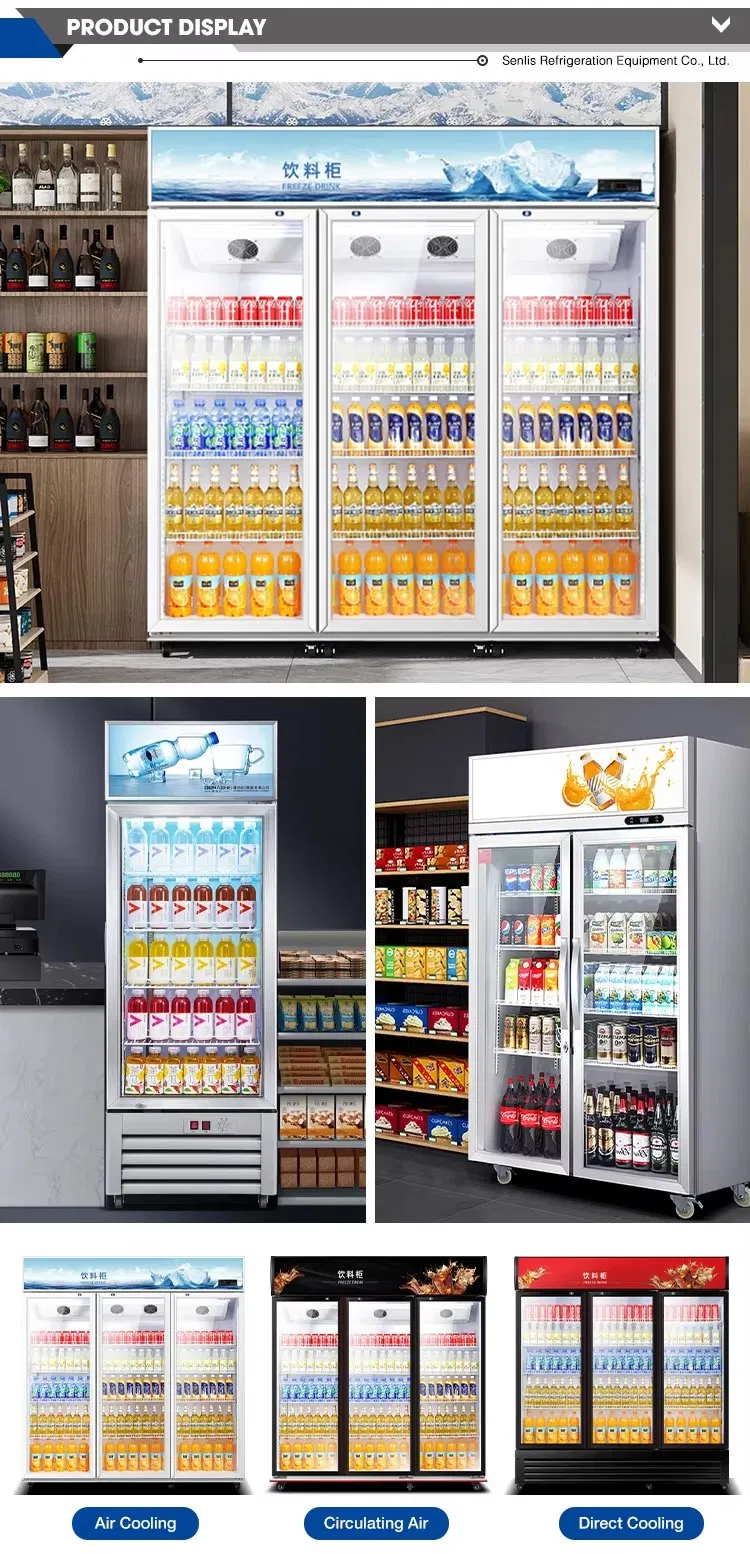 1300L Upright Beverage Cooler Single Temperature Refrigerated Beverage Cooler Commercial