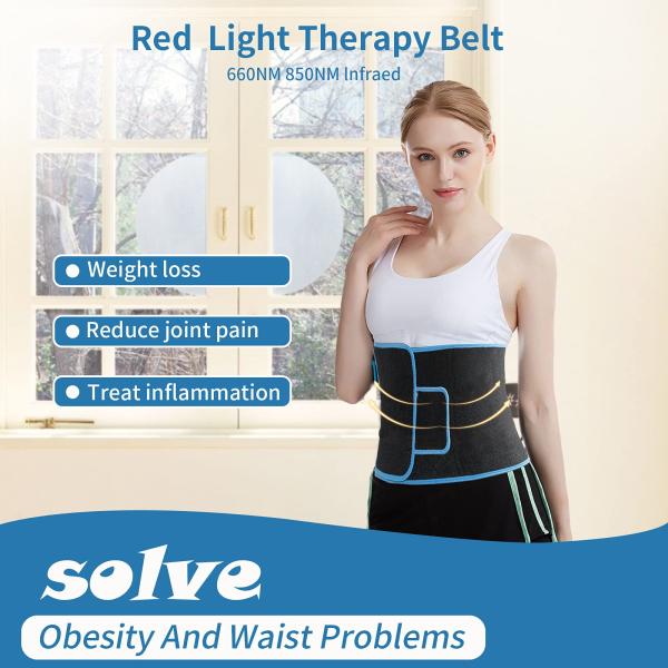 Red LED Light Therapy Belt For Pain Relief Near Infrared 660nm 850nm