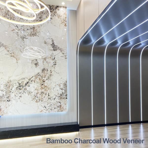 Bamboo Charcoal Wood Veneer New Model 1220*2440*5/8mm Flame Retardant Bamboo Charcoal Wood Eco-Friendly Colorful Indoor Decorative Panel For TV Background Wall