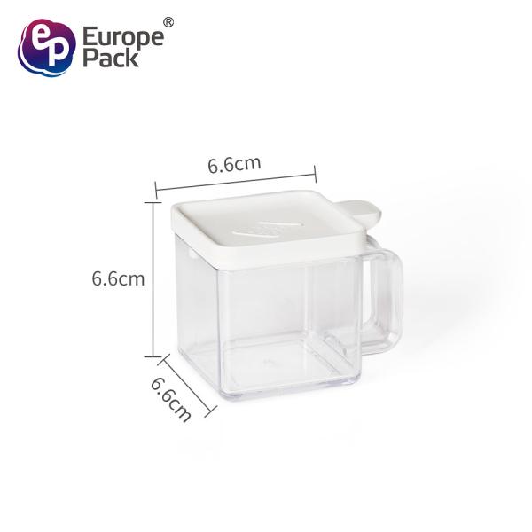 Transparent spice Jar set plastic seasoning box spice jar with spoon kitchen storage rack spice box