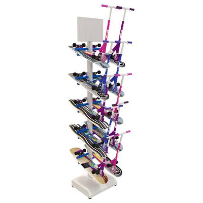 H1800mm L450mm Sports Equipment Storage Rack , Skateboard Storage Rack Logo Printed