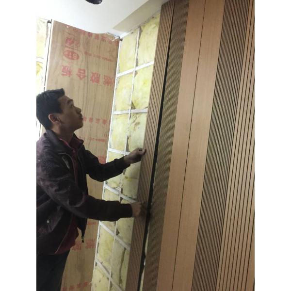 14/2mm Lecture Centre Maple Laminate Wooden Grooved Acoustic Panels Sound Absorption Board