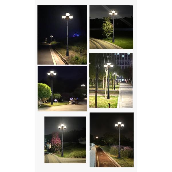 Villa Yard Square Solar Street Light Transparent Three Heads Motion - Activated Led