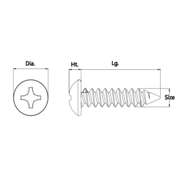 Rounded Head Drilling 410 Stainless Steel Self Tapping Screws DIN M4.8 13mm
