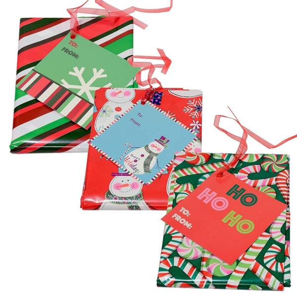 Colorful Plastic Gift Wrap Bags For Christmas Party