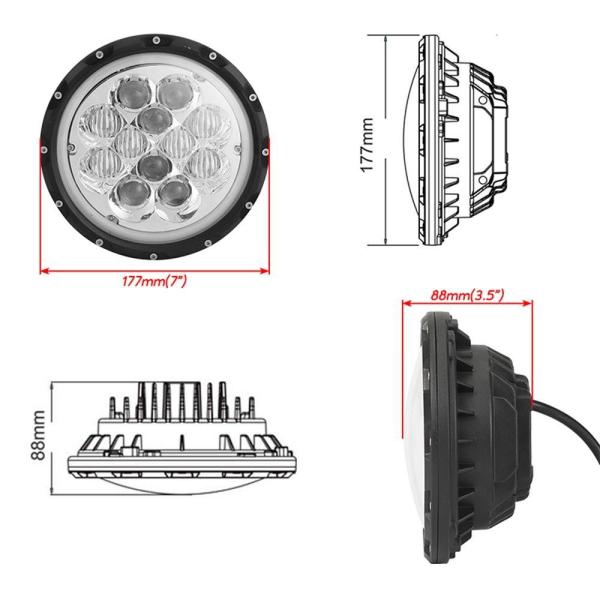 High Low DRL Jeep Wrangler Led Headlights , 7 Inch Jeep Wrangler Halo Lights