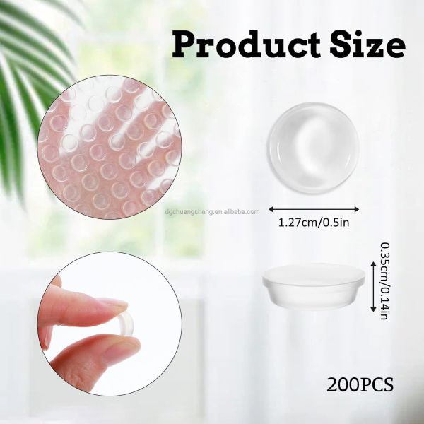 Self-Adhesive Clear Silicone Cabinet Bumpers Soft Close Pads for Door Drawers Home Appliance Rubber Cutting Board