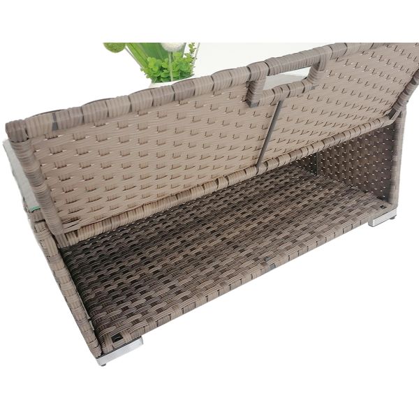 Set of 4 Wide Rattan Metal Frames Hot Sale Garden Furniture Set with Storage Table