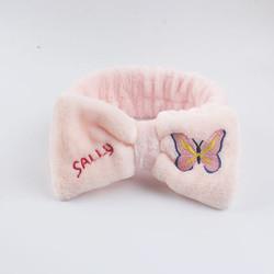 Pink  Red Black Wash Face Elastic Hair Band Cute Butterfly Bow Soft Makeup Headband