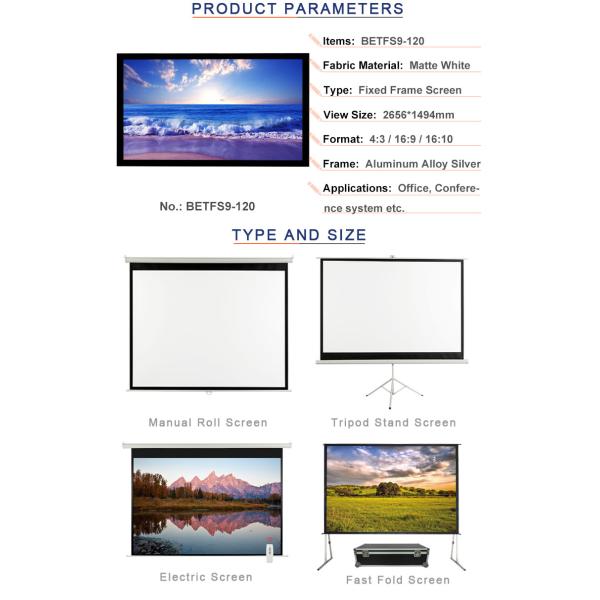 Экран репроектора стены моторизованный держателем 120 дюймов