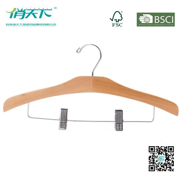 Betterall Luxury Environmentally-friendly Wooden Pant Hanger with Non-slip Clips