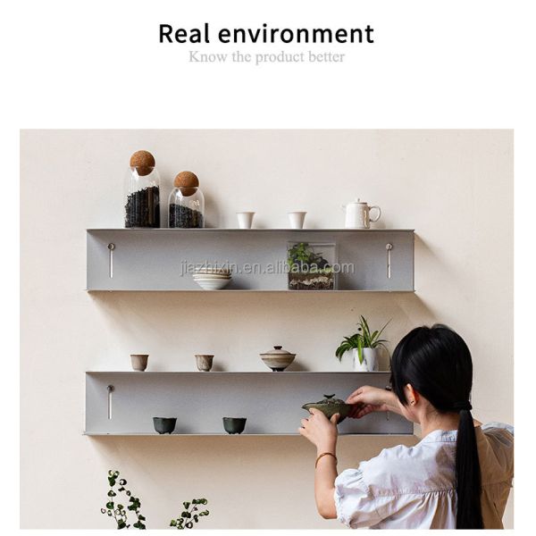 home Stainless steel Wall Mount Single partition Rack Living Room U shaped Magazine Storage Display Holder Green plant Organizer