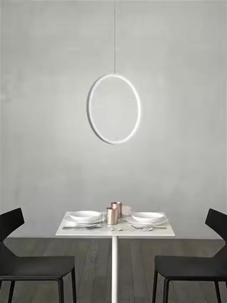 Longue ligne de suspension circulaire à l' anneau creux noir blanc décoratif moderne