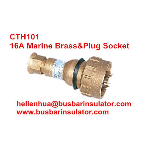 10A/16A marine brass plug&socket CZH101 waterproof socket handware in bulk