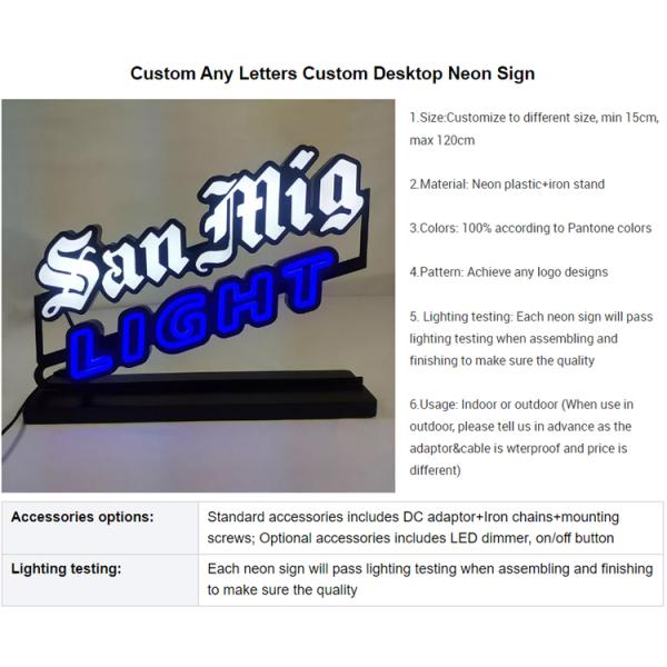 Satom Counter Top Advertising Beer Brand Neon Led Signs