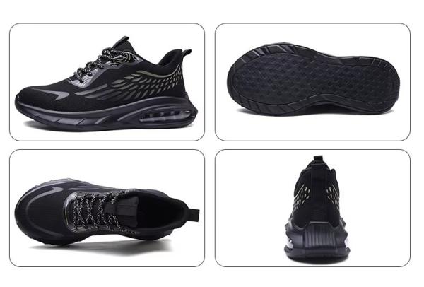 Industrial Work Flyknit Safety Shoes With Air-cushioned Sole And Kevlar Midsole
