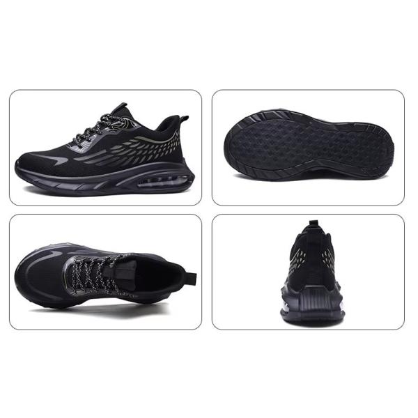 Industrial Work Flyknit Safety Shoes With Air-cushioned Sole And Kevlar Midsole