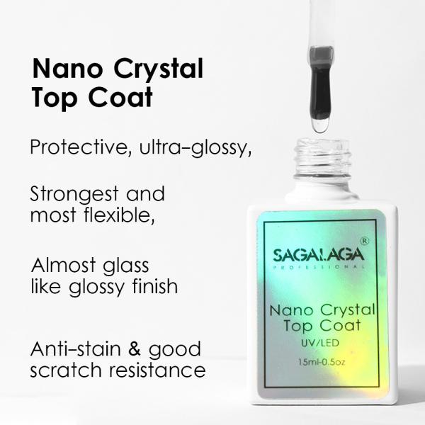 LED Lamp 30s Cure Time Private Label Gel Top Coat for High Shine Gel Polish MSDS Certified and No Wipe