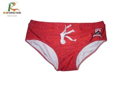 Printed Stretch Mens Swim Briefs With Rope , Lightweight Male Swim Bikini CMYK Color