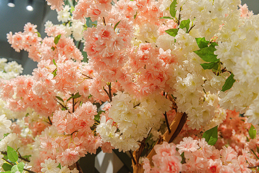 Artificial Cherry Blossom Tree Real Wood Trunk Silk Sakura Flower Tree for Wedding Decoration Indoor Outdoor