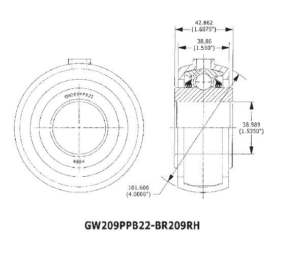 GW209PPB22-BR209RH Special Bearing Nonstandard Agricultural Machinery Bearing High Mechanical Efficiency