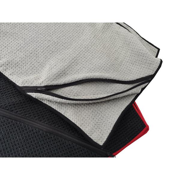 Microfiber Waffle 100x40cm Absorbent Sports Towel  With Zipper Pocket  Multifunctional