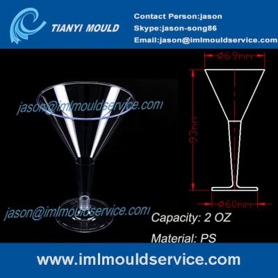 PS 6oz disposable plastic margarita glass and cup mould/large plastic martini glasses mold