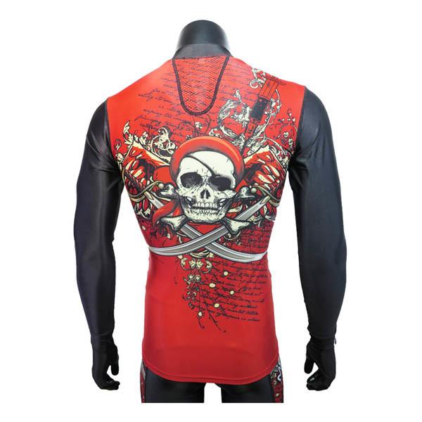 Partes superiores longas inferiores lisas XXS da roupa vermelha dos esportes da compressão a XXXL disponível