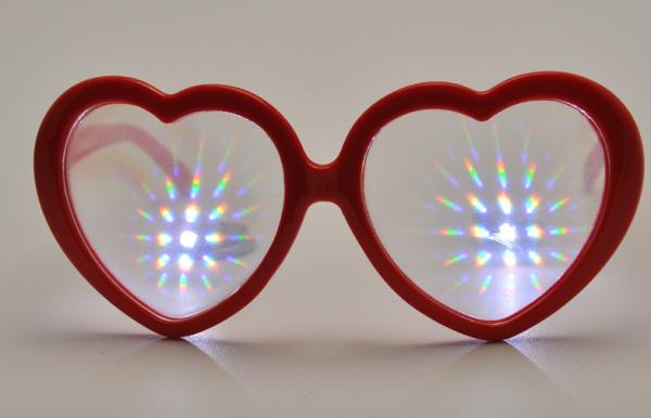 Heart Frame Clear Diffraction Glasses Red Heart Frame For Party Wedding Music Festival Use