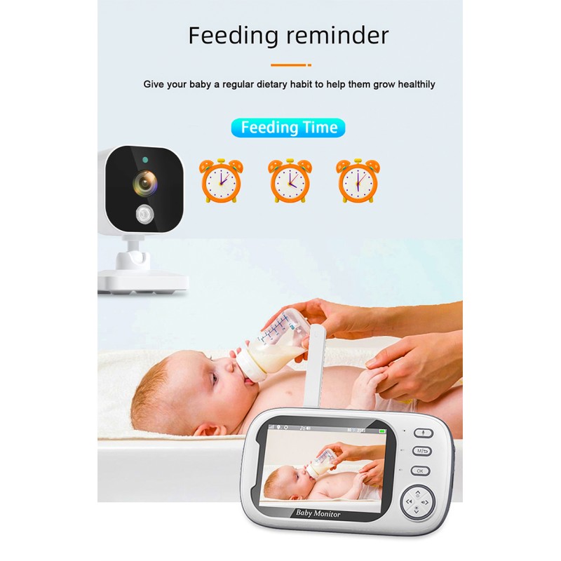 Smart Baby Pet Monitor Surveillance Camera 3.5 Inch LCD Screen 2.4G Wireless Transmission Real Time Monitoring Two-Way Audio