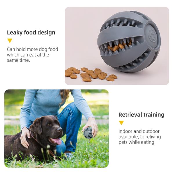 Playing Dog Toys Silicone Ball for Interactive Teeth Cleaning and Leak Food Dispensing