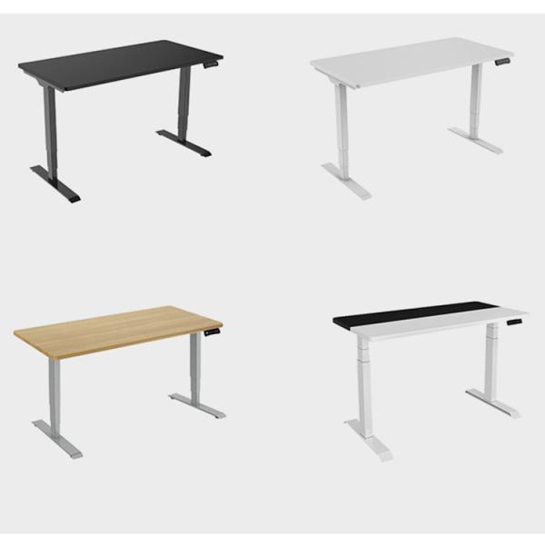 Long Brown Coffee Dual Motor Electric Desk with Height Adjustment and Memory Setting