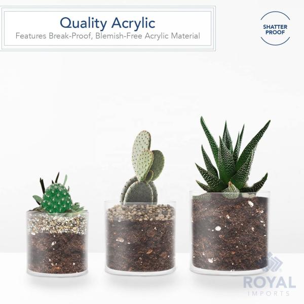 Round Vase Acrylic Box Transparent Color Round  5.5 Inch