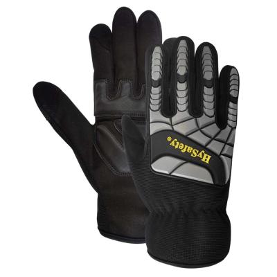 Heavy Duty Size 7-12 Palm Padded Mechanics Wear Gloves Impact Protection High Grip