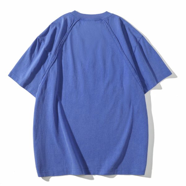 Vintage Cartoon Print Knitted 300g Heavyweight Men's Short Sleeve Summer 100% Cotton Breathable Oversized T-shirt OEM