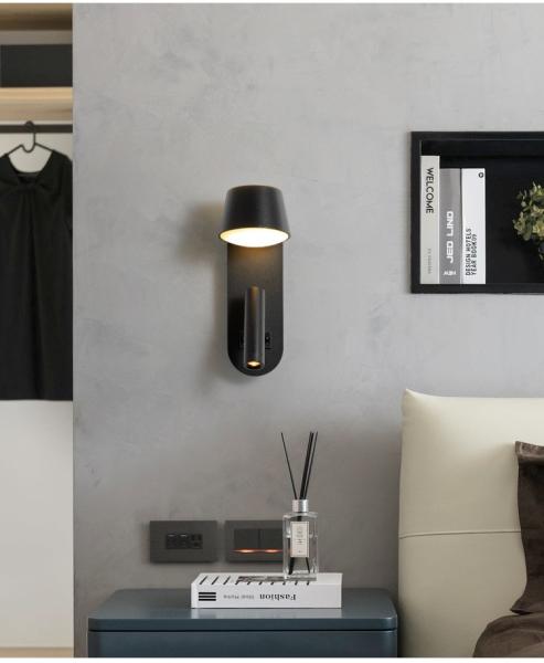 Bedside wall lamp acrylic atmosphere light bedroom flexible wall lamp home villa headboard reading light hotel