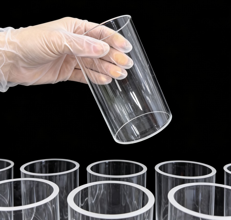 Vacuum Quartz Glass Tube High Purity Transparent Polished Quartz Glass Sleeve Tubing