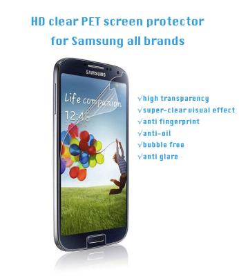 Samsung HD clear PET Screen Protector, 100% Bubble-free,high transparency,anti-fingerprint