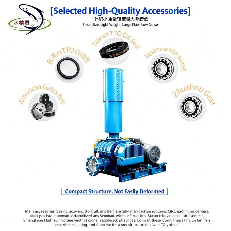 2.2kW 3HP Roots Blower Shrimp Farming Aerator for Fish Prawn Pond Aeration