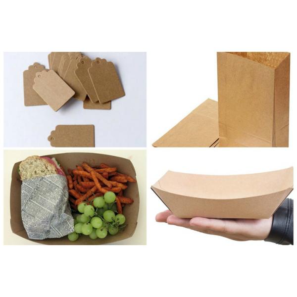 Papel natural revestido seguro de la comida PE Kraft para la aduana del paquete de la bandeja de la comida de la calle