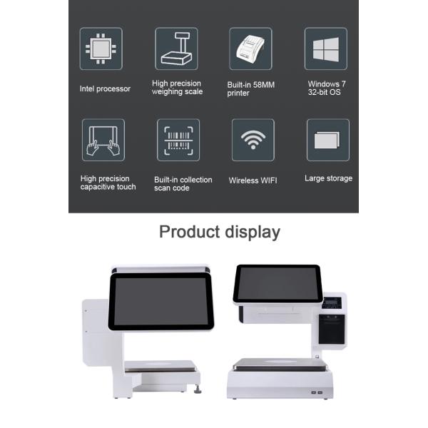 15Kg Dual Screen Digital Commercial Scale with Label Printer and Resolution 1366*768