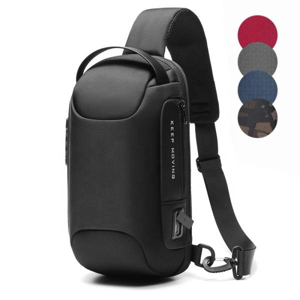 Bolsa de designers à prova d'água anti-roubo bolsa crossbody logotipo personalizado bolsas USB para homens bolsa de peito de ombro único