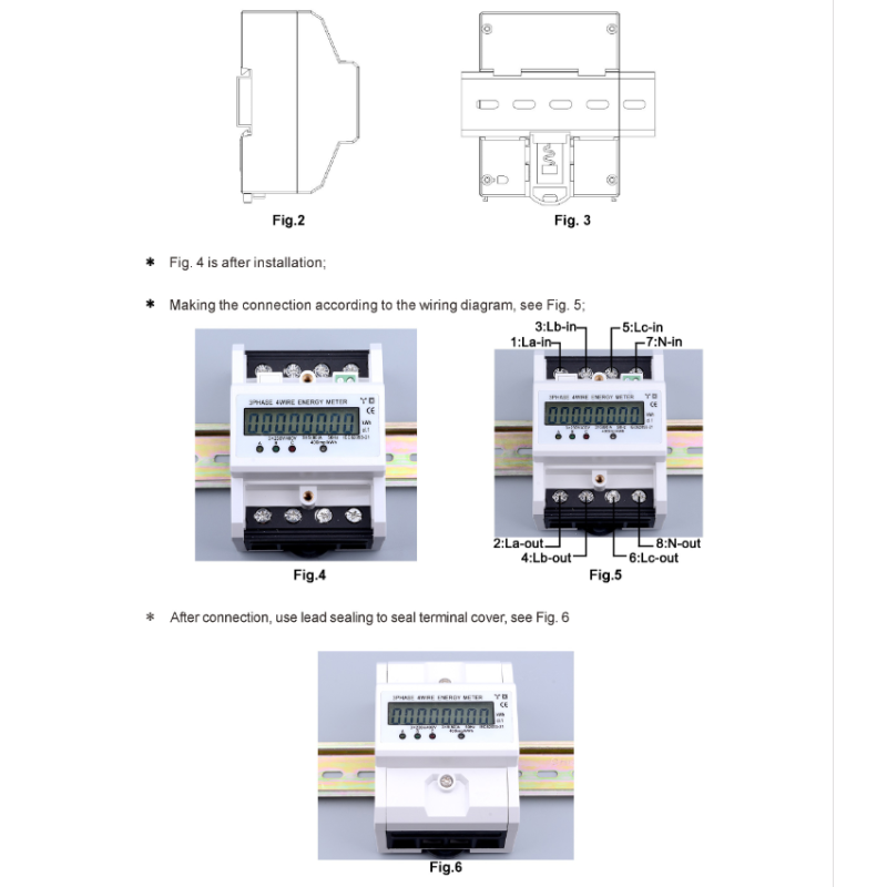 3 Phase 4 Wire  Energy Meter XTM024 Series Din Rail Smart Digital  KWH Meter 3*20(80)A 380V