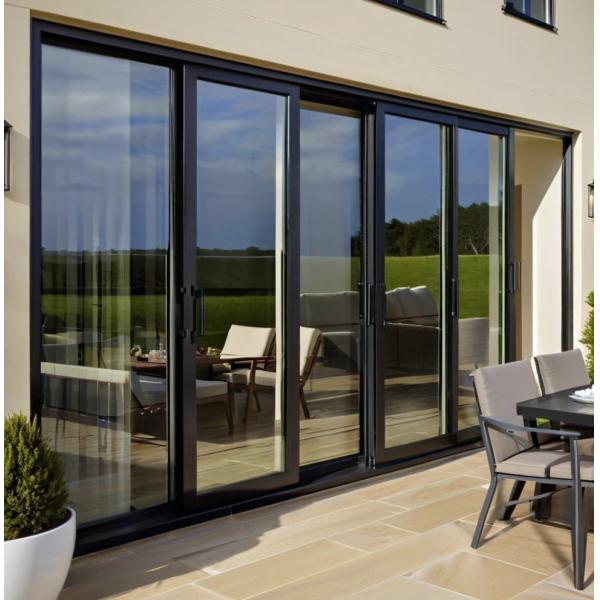 High Light Transmission Aluminium Aluminum Double Glazed Sliding Door with Multiple Tracks for Patio
