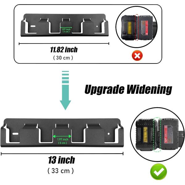 Складка батареи из кованого железа 18В Батарейный держатель Монтаж стеновой стойки с 4 слота 30CM Morden