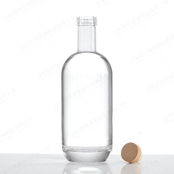 Customized 500ml 750mL 1000ml Transparent Thick Bottom Glass Wine Bottle with Cork