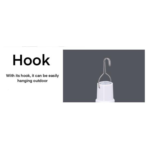Hook Design Portable Solar/Battery Powered LED Light Emergency Rechargeable Efficient Energy Saving for Home Garden Tent Camping