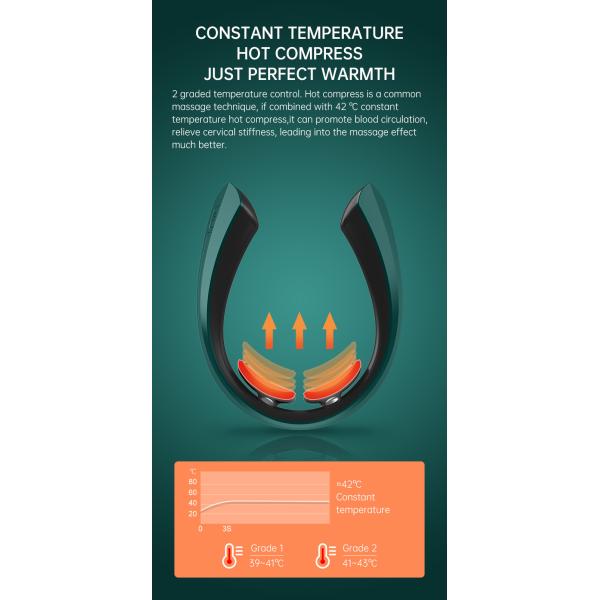 ИМП ульс 1A перезаряжаемые умного радиотелеграфа Massager шеи двойной